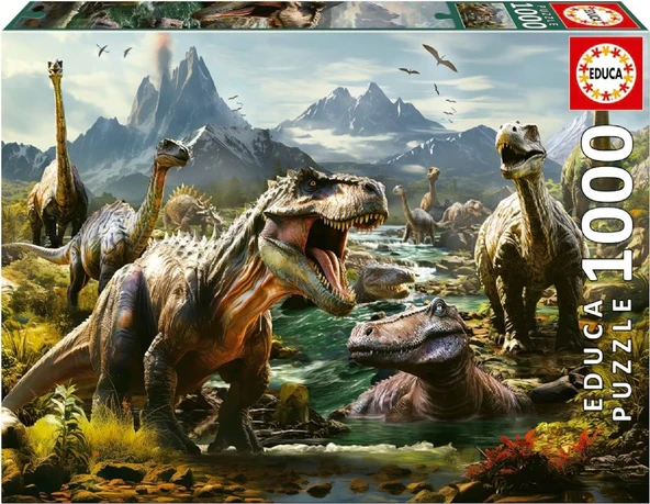 Educa 1000 Parça Puzzle Vahşi Dinozorlar - 19924 - Fierce Dinosaurs ürün görseli 1