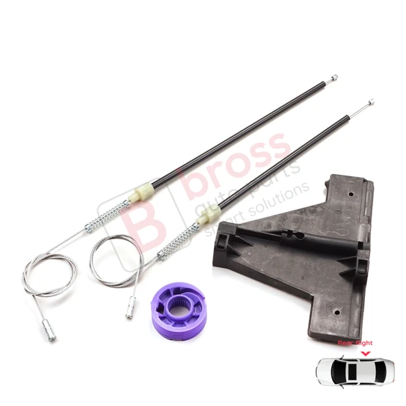 Audi A3 MK2 8P 8PA 8P1 2003-2013 4/5 Kapı 8P4839462 İçin Arka Sağ Cam Kriko Tamir Seti ürün görseli 1