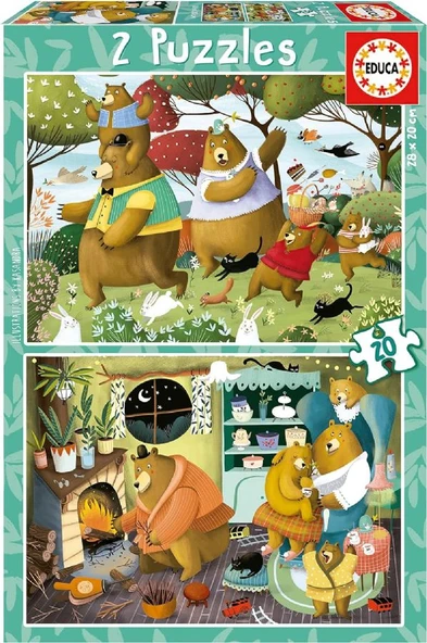 Educa Puzzle - 2x20 Parça Orman Masalları - 3-5 Yaş Kız ve Erkek Çoduk ürün görseli 1