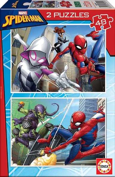 Educa 18099 Spider-man Erkek Çocuk Puzzle (2x48 Parça) ürün görseli 1