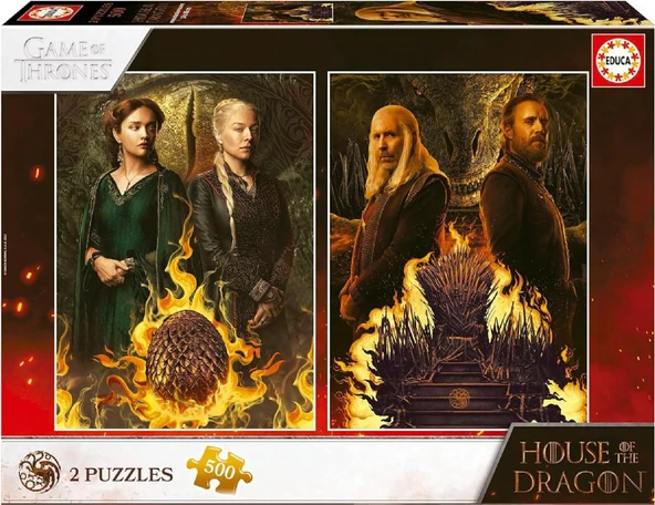 Educa 2x500 Parça Game Of Thrones Ejderha Evi Puzzle - 19573 ürün görseli 1
