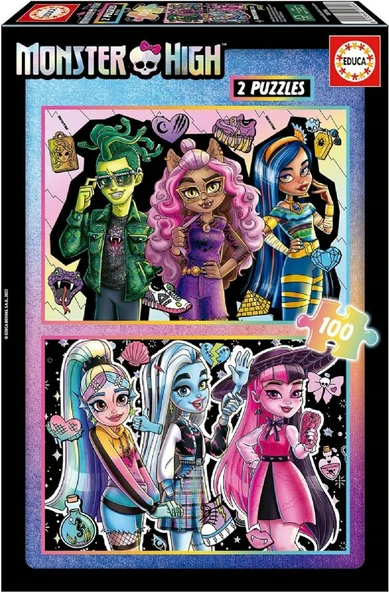 Educa 2x100 Parça Monster High Kız Çocuk Puzzle/Yapboz - 6-8 Yaş ürün görseli 1