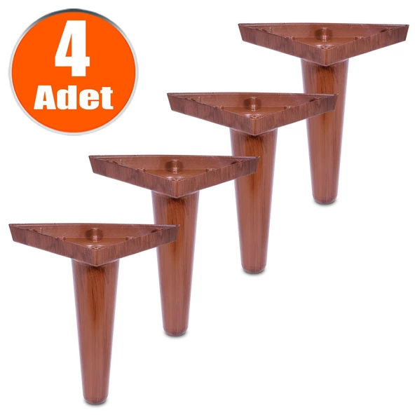 Mobilya Kanepe Konsol Tv Ünitesi Puf Koltuk Ayağı Kahverengi Ayakları 18 Cm (4 ADET) ürün görseli 1