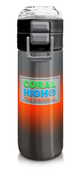 Coral High 500 ml Gri Turuncu Renk Geçişli - Erkek Çocuk Paslanmaz Çelik Okul Termosu/Suluk/Matara ürün görseli 1