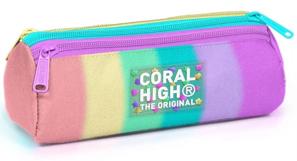 Coral High Üç Gözlü Okul Kalem Çantası - Kız Çocuk - Çok Renkli ürün görseli 1