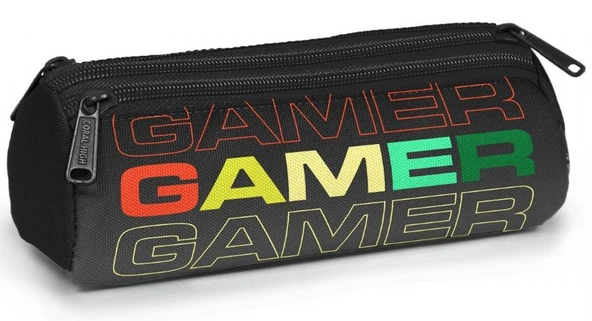 Coral High Üç Gözlü Okul Kalem Çantası - Erkek Çocuk - Siyah Gamer ürün görseli 1