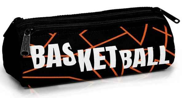 Coral High Üç Gözlü Okul Kalem Çantası - Erkek Çocuk - Siyah Beyaz Basketbol ürün görseli 1