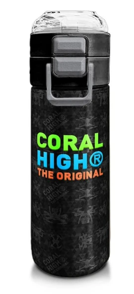 Coral High 500 ml Paslanmaz Çelik Okul Termosu/Suluk/Matara - Erkek Çocuk - Siyah Drone Desenli  - Sızdırma Yapmaz ürün görseli 1