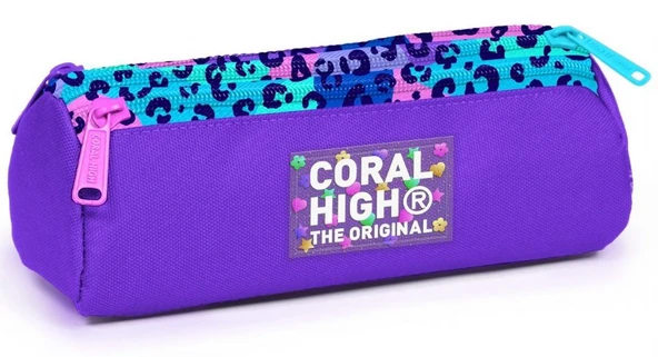 Coral High Üç Gözlü Okul Kalem Çantası - Kız Çocuk - Mor ürün görseli 1