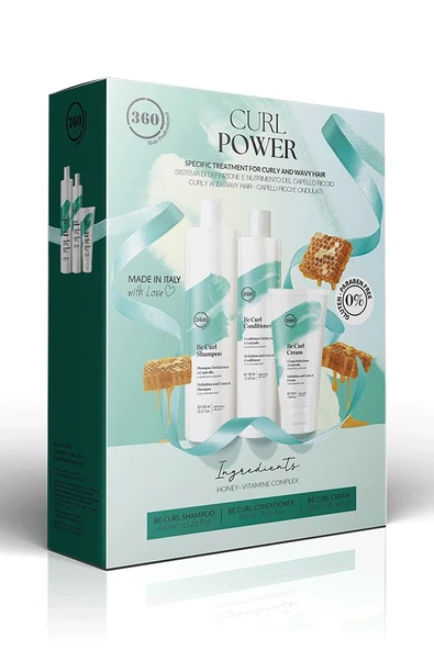 360 Hair Professional Be Curl Shp-Cond.250ml-Control Cream 150ml Set ürün görseli 1