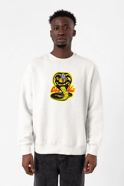 Cobra Kai Logo Beyaz Erkek 2ip Sweatshirt ürün görseli 1