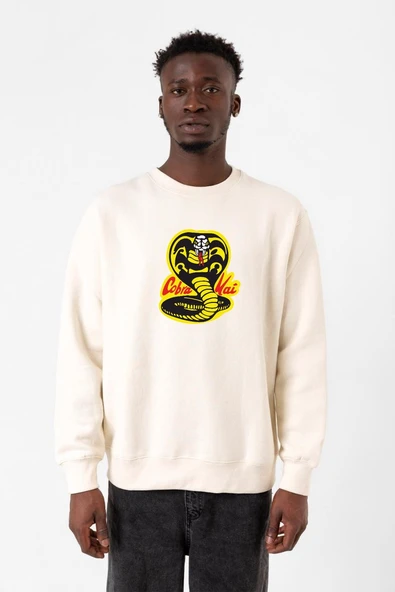 Cobra Kai Logo Ekru Erkek 2ip Sweatshirt ürün görseli 1