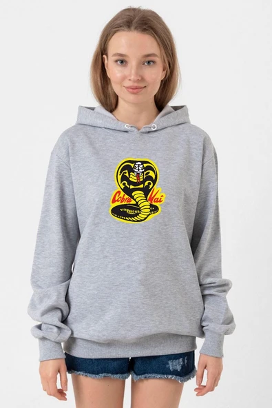 Cobra Kai Logo Grimelanj Kadın 3ip Kapşonlu Sweatshirt ürün görseli 1