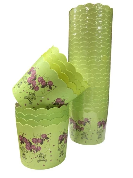 Cupcake/Muffin /Suffle Kek Kapsülü Çiçekli 25 li ürün görseli 1