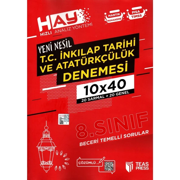 TEAS PRESS 8.SINIF İNKILAP TARİHİ HAY 10x40 DENEME ürün görseli 1