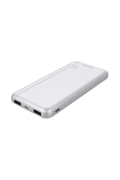 Philips - Dlp1810cw 10.000 Mah Powerbank 2xusb-a 2.1a Usb-c Çıkış Beyaz ürün görseli 1