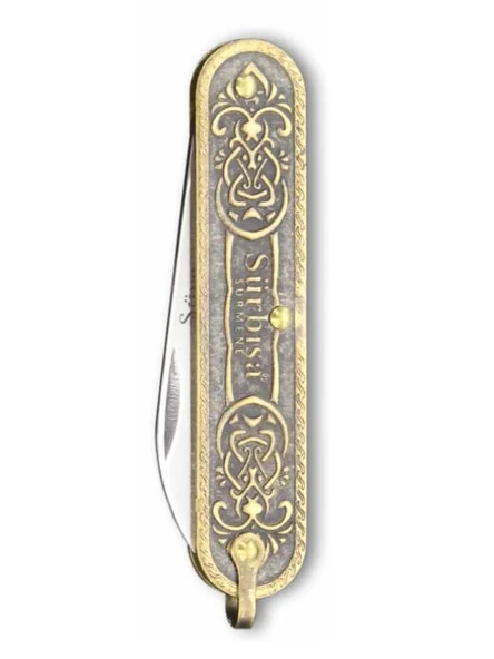 Sürbisa Pirinç İşlemeli Çakı Bıçağı (Tek Bıçaklı) 61803 5.5 cm ürün görseli 1