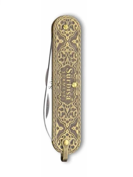 Sürbisa Pirinç İşlemeli Çakı Bıçağı (Çift Bıçaklı) 61804 5.5/3.5 cm ürün görseli 1
