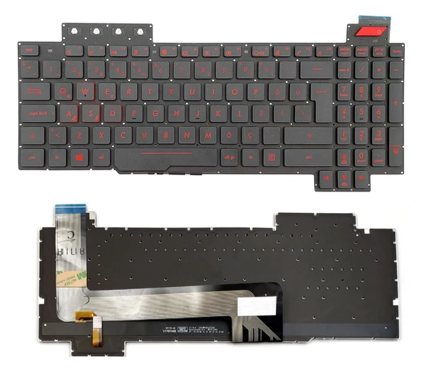 Asus FX503VD-E4045 uyumlu Notebook Klavyesi, Laptop Tuş Takımı (Siyah TR) Işıklı ürün görseli 1