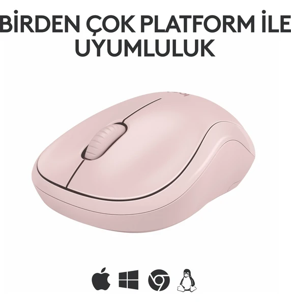 Logitech M240 Sessiz Kompakt Kablosuz Bluetooth Mouse - Pembe - Resim 6