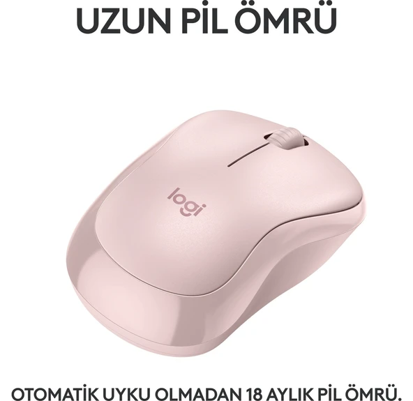 Logitech M240 Sessiz Kompakt Kablosuz Bluetooth Mouse - Pembe - Resim 4