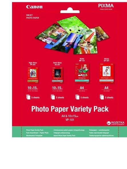 CANON IJ PHOTO PAPER VP-101 A4 10X15 FOTO KAĞIDI 0775B079AA 2.Lİ ürün görseli 1