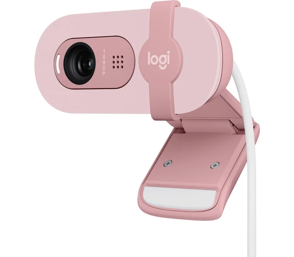 Logitech BRIO 100 Full HD 1080p Gizlilik Kapaklı Mikrofonlu Web Kamerası - Pembe ürün görseli 1