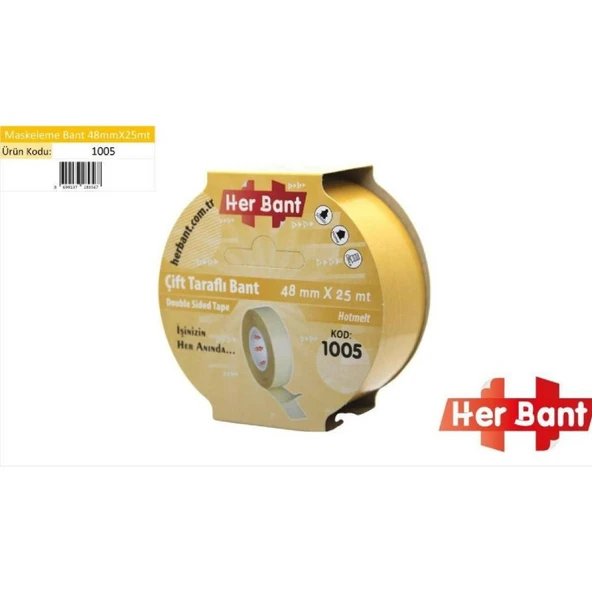 Herbant PP Hotmelt Çift Taraflı Bant 48mmx25mt ürün görseli 1