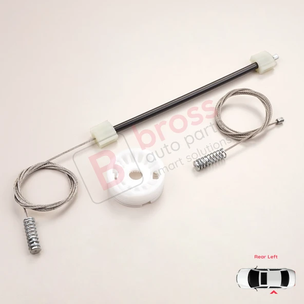 BMW 5 Serisi E60 E61 2003-2010 4/5 Kapı 51357184745 İçin Elektrikli Arka Sol Cam Kriko Tamir Seti ürün görseli 1