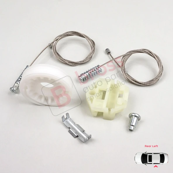 Opel Astra H A04 2004-2014 4/5 Kapı 13100423 İçin Arka Sol Cam Kriko Tamir Seti ürün görseli 1