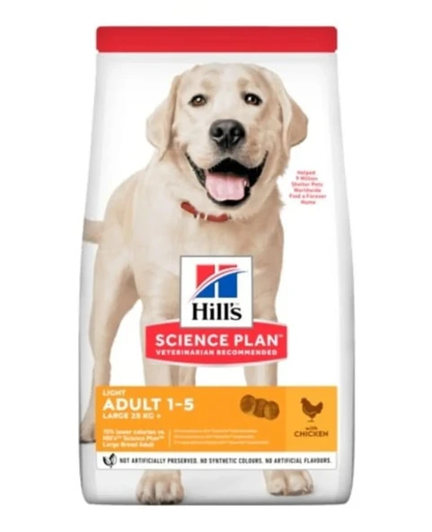 Hill's Adult Light Büyük Irk Tavuklu Yetişkin Köpek Maması 1 KG Açık Mama ürün görseli 1