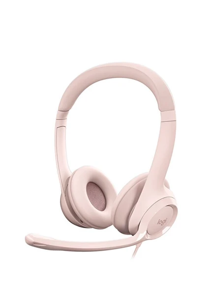 Logitech 981­001281 H390 USB Gürültü Önleyici Mikrofonlu Gül Rengi Kulaklık ürün görseli 1