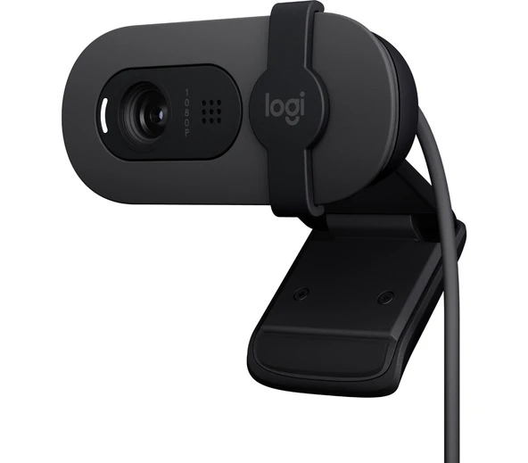 Logitech BRIO 100 Full HD 1080p Gizlilik Kapaklı Mikrofonlu Web Kamerası - Siyah ürün görseli 1