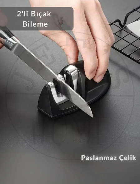 Bıçak Bileme Aleti iki Kısımlı Et Bıçağı Bileyici Paslanmaz Çelik 10 cm ürün görseli 1
