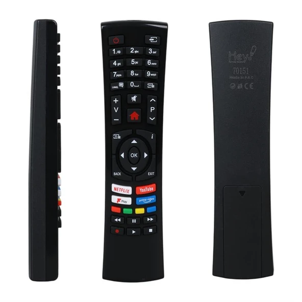 Ayt Küçük Kalıp Vestel Uyumlu 4391P Black Fplay Netflix Youtube Play Tuşlu Lcd Led TV Kumanda ürün görseli 1
