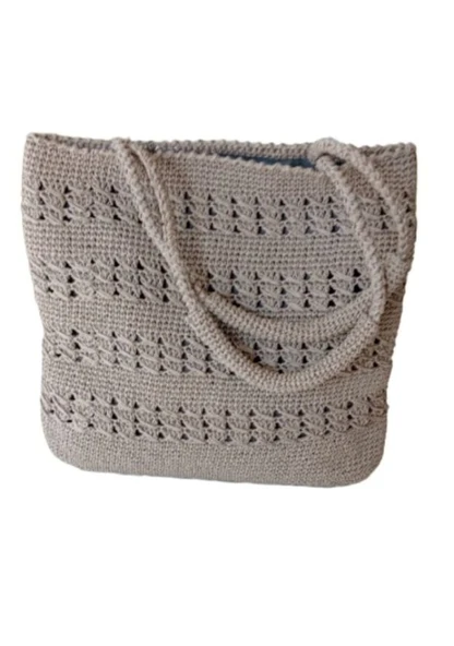 KADIN Hand Made yazlık kadın sütlü kahve omuz çantası ürün görseli 1