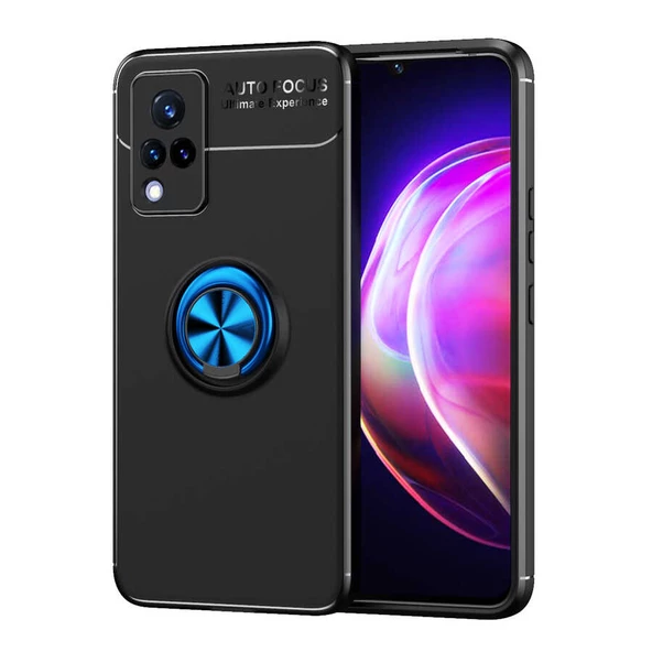 Vivo V21 Kılıf Zore Ravel Yüzüklü Silikon Kılıf ürün görseli 1