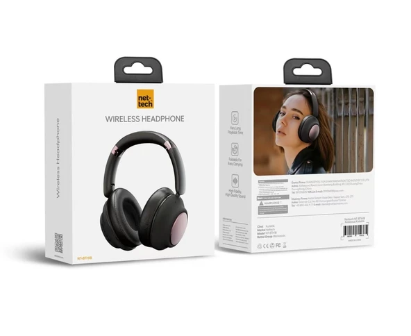 Nettech NT-BTH18 ANC Lenyes Wireless Kulak Üstü Bluetooth 5.3 Kulaklık - Resim 3