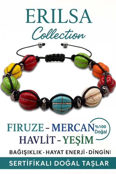 Sertifikalı Karpuz Model Firuze Mercan Havlit Yeşim Taşı Bileklik – Enerji ve Denge ürün görseli 1