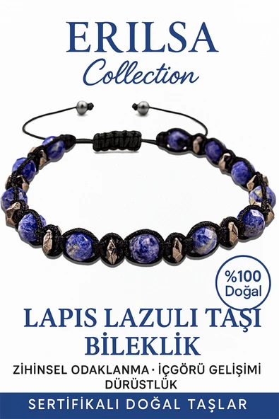 Sertifikalı Fasetli Terahertz Lapis Lazuli Taşı Bileklik – Bilgelik ve İç Huzur ürün görseli 1