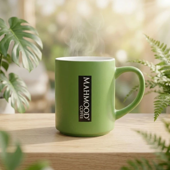 Mahmood Coffee Mottolu Porselen Kupa Yeşil 300 ml ürün görseli 1