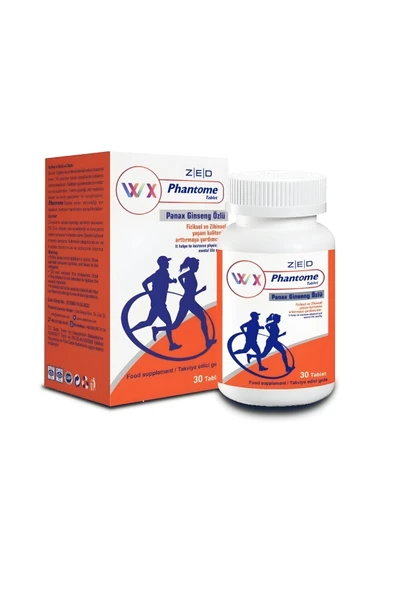 Phantome Panax Ginseng Özlü Multivitamin C Vitamini 30 Tablet Gıda Takviyesi ürün görseli 1