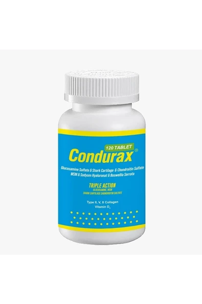 Condurax Tip 2/5 Ve 10 Kolajen Içeren Glukozamin Shark Cartilage Msm 120 Tablet D3 Vitamin ürün görseli 1