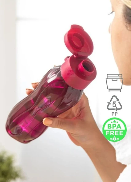 Okul Matarası Kapaklı BPA FREE Öğrenci Suluğu Mor PP-5 Kokusuz Suluk Sporcu Suluk 750 Ml ürün görseli 1