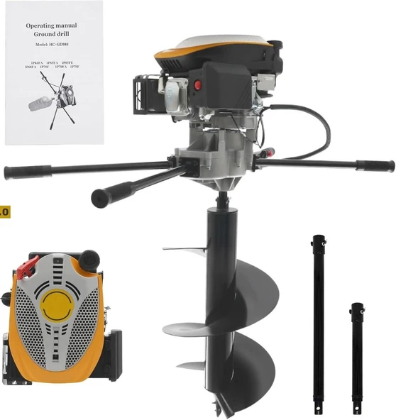 Gardenpro 225cc Toprak Burgu Makinası 9 Hp 300 mm ürün görseli 1