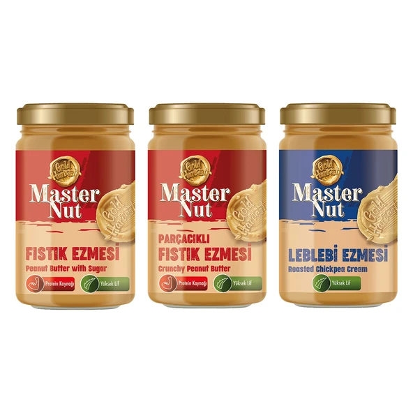 Master Nut Fıstık ve Leblebi Ezmesi 300 gr 3 lü Karma Paket ürün görseli 1