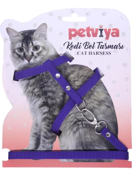 Petviya Kedi Gögüs (Bel) Tasmasi Mor ürün görseli 1
