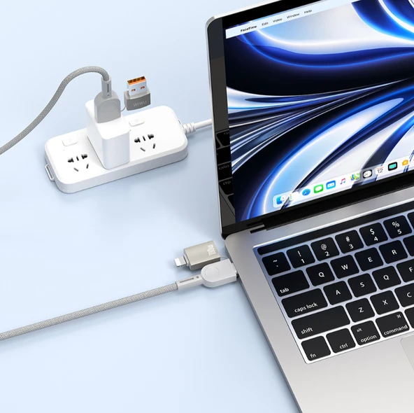 4in1 Raptor Serisi Çoklu USB-A + Type-C to Type-C + Lightning Şarj ve Data Kablosu 100W 120cm ürün görseli 1