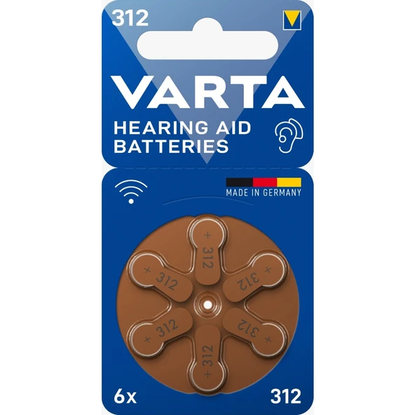 Varta 312 İşitme Cihazı Pili – 1.45V Çinko Hava – Cıvasız – Orijinal Almanya Üretimi ürün görseli 1