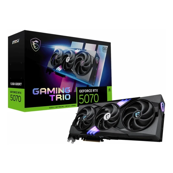 MSI Gaming Trio GeForce RTX 5070 OC 12GB GDDR7 192Bit HDMI/DP Ekran Kartı ürün görseli 1